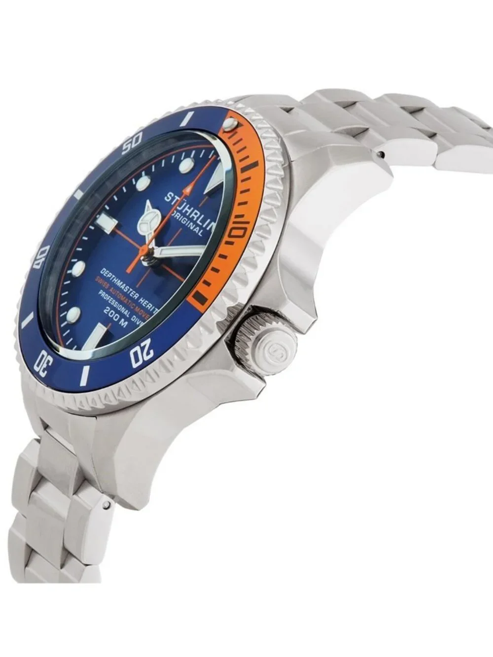 NWT Stuhrling Original Aquadiver Automatic Blue Dial Men's Watch